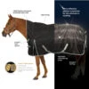 Ovation High Neck Hi-Vis 1200D Turnout Blanket -Horse Care Supply Store high neck 1200D blanket features black 471212 ovation 80362.1631144085